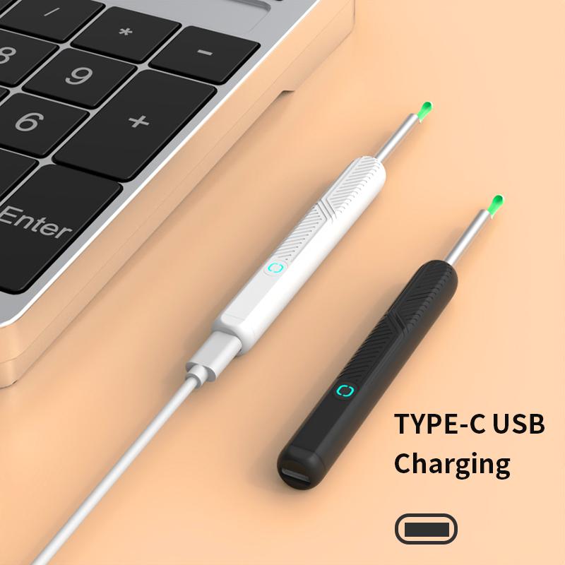 Earwax Removal Tool Set with Camera - Portable 360° Wide Angle Ear Cleaner with Type-C Rechargeable, Waterproof Endoscope Ear Cleaning Tool