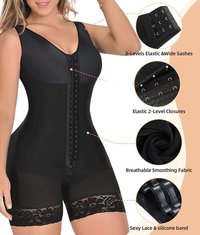YIANNA Fajas Colombianas Shapewear for Women Tummy Control Full Shapewear Butt Lifter with Zipper Crotch