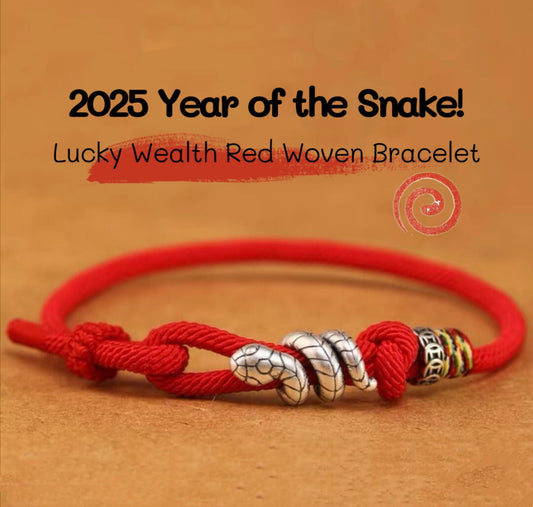 2025 Year of the Snake Sterling Silver Serpent Ascending to Dragon Lucky Wealth Bracelet