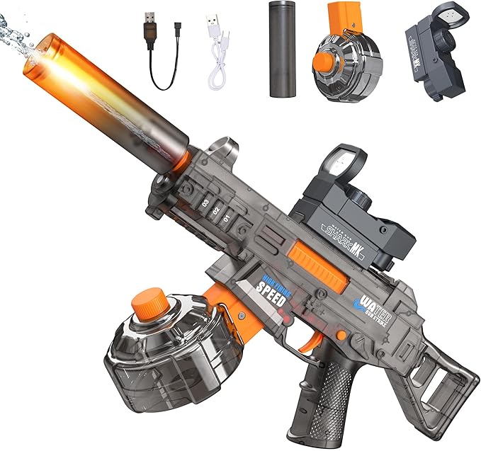 Automatic Electric Water Gun with LED Effects, Auto Water Suction Powerful Squirt Guns
