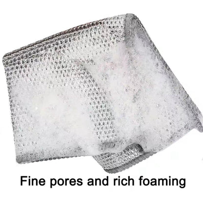 10 Counts Multipurpose Non-Scratch Wire Dishcloths -Reusable Dishwashing Rags for Wet & Dry Use