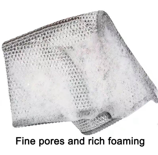 10 Counts Multipurpose Non-Scratch Wire Dishcloths -Reusable Dishwashing Rags for Wet & Dry Use