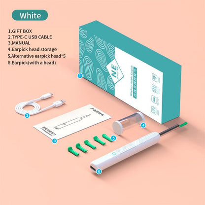 Earwax Removal Tool Set with Camera - Portable 360° Wide Angle Ear Cleaner with Type-C Rechargeable, Waterproof Endoscope Ear Cleaning Tool